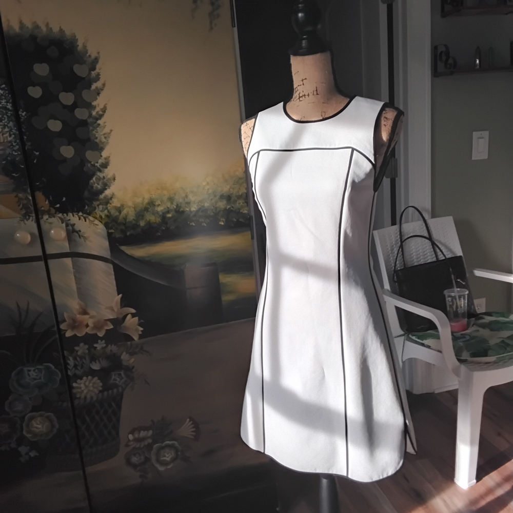 Alice + Olivia White and Black Mini Dress